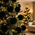 thumbnail image 5 of Hvmvliv 6 Pack Flocked Christmas Tree Ball Ornaments with Soft Velvet Finish for Xmas Holiday Decor, 5 of 7