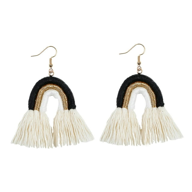 Pendientes colgantes Zulema Pendientes de borla Negro