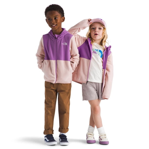 Sudadera con capucha THE NORTH FACE para niños Glacier con cierre completo, rosa musgo/uva