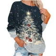 thumbnail image 5 of Mifsaly Christmas Sweatshirt for Women Xmas Cute Print Long Sleeve Crewneck Shirts Loose Merry and Bright Tunic T-Shirts Festival Party Funny Blouse 2025 Holiday Gifts, 5 of 5