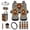 Brown Cow Print, variant on KUIFORTI Orange Camouflage Car Seat Cover Set Elastic Fabrics Set 15 Pcs Automotive Front Seat & Bench Back Seat Cover All-Season Protection Easy to Install Fit Car SUV Auto