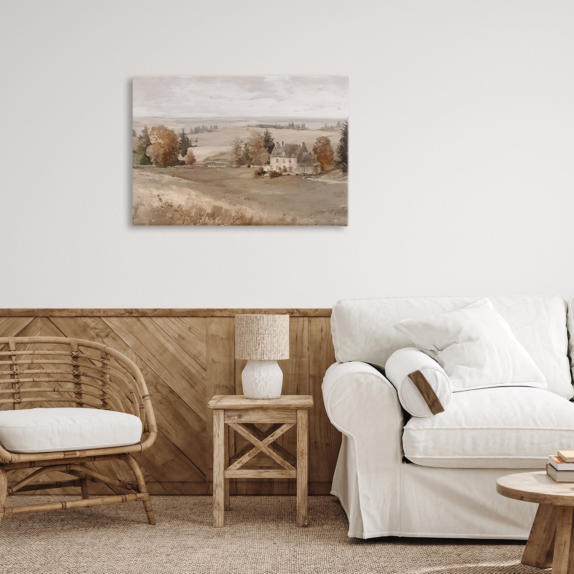 Stupell Industries Quaint Cottage in Countryside Canvas Wall Art, design by Jacky Ngan