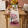 thumbnail image 2 of Valentine's Day Table Runner - 48 Inch Long Love Tree Branches Truck Roses Beige Cotton and Linen Blended Dress Scarves Farmhouse Table Runner for Kitchen Dining, Coffee Table, 13" x 48", 2 of 8