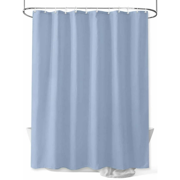 Light Blue Shower Curtain, Solid Color Waterproof Shower Curtain Set with 12 Hooks Lightweight Washable Fabric Shower Curtains for Bathroom 72x72 Inches