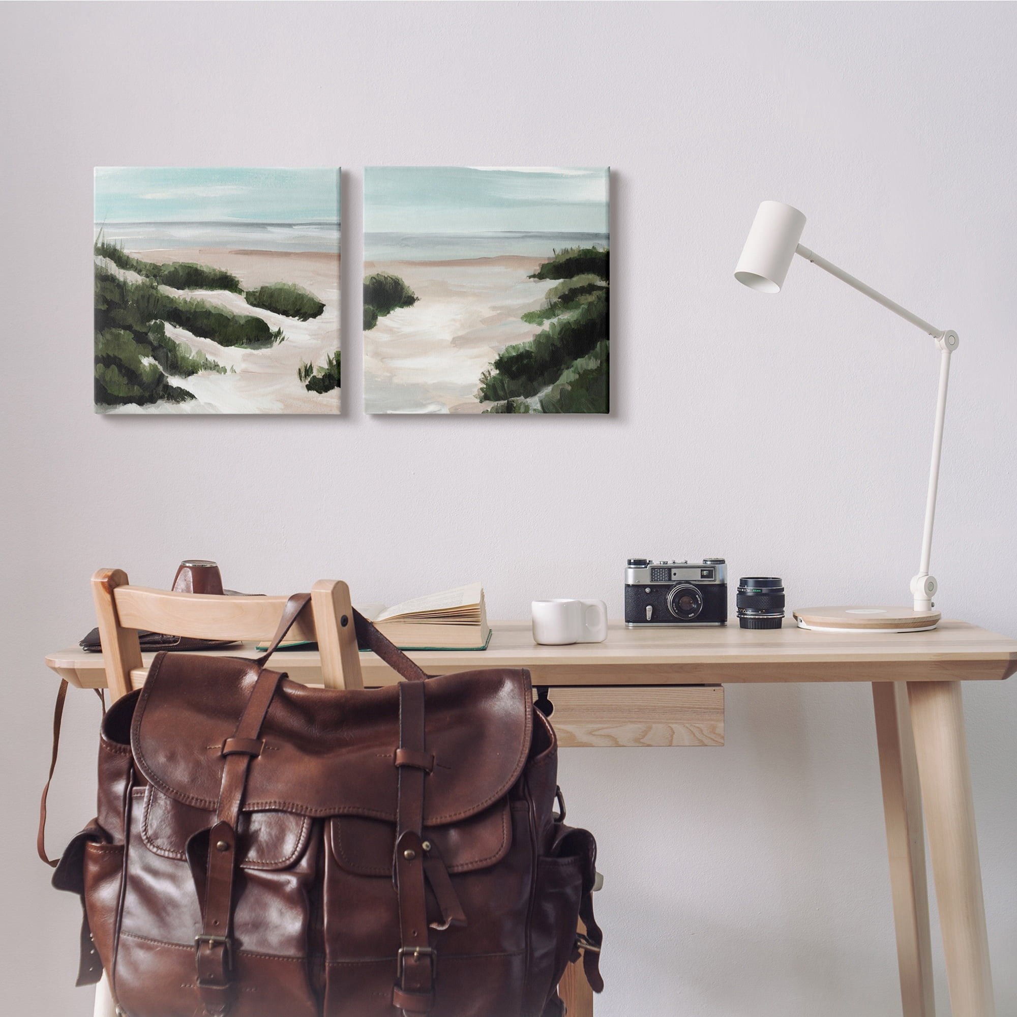 Stupell Industries Tall Grass Sand Dunes Soft Wave Beach Landscape, 24 x 24,Design by Annie Warren