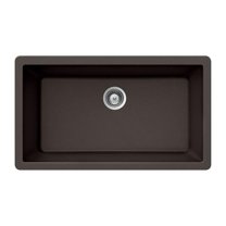 Houzer  Quartztone Series Composite Granite Undermount Large Single Bowl Kitchen Sink, Mocha