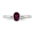 thumbnail image 4 of 925 Sterling Silver Stackable Expressions Oval Rhodolite Garnet Ring Size: 6; for Adults and Teens; for Women and Men, 4 of 5