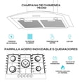 thumbnail image 2 of FLINE | Combo parrilla de gas y campana extractora 76 cm | Pared botones | Acero Inox |MA5BE76, 2 of 5