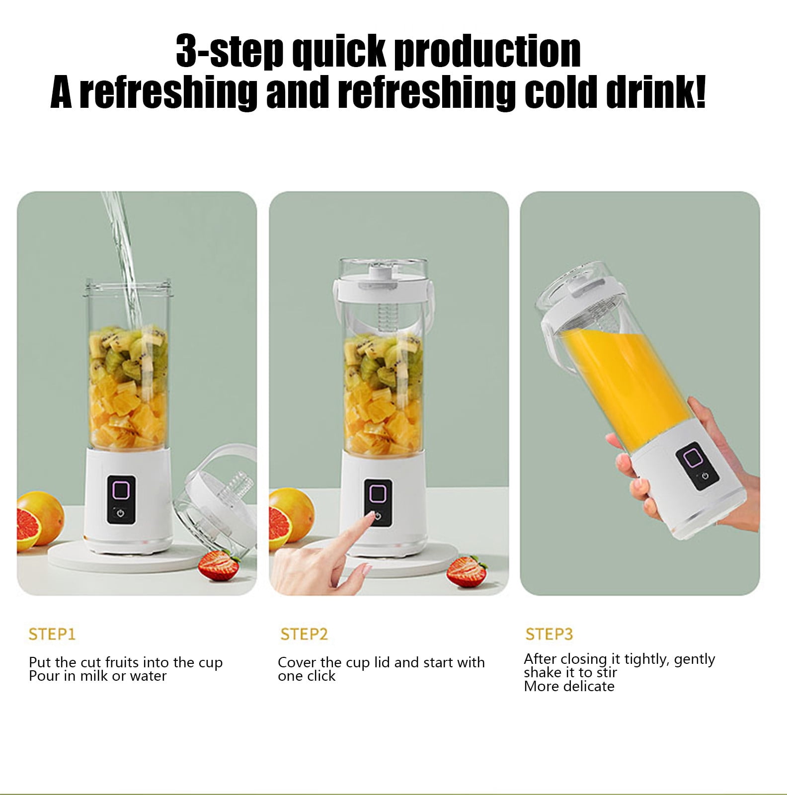 Handheld Juicer, Portable USB Rechargeable Blender, Smoothie Maker, 600ml Fruit Vegetable Juicer, Mini Home Juicer, Travel Juicer, Office Juicer, Gym Juicer, Portable Blender