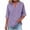 Purple Shirts for Women, variant on V Neck Cotton Linen Shirts for Women Comfy 3/4 Length Sleeve Buttons Tunic Shirt Loose Fit Holiday Casual Tops Summer Clothes Purple S