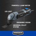 thumbnail image 3 of Hammerhead 2.2-Amp Oscillating Multi-Tool with 1pc Flush Cut Blade, 1pc Semicircle Saw Blade, 1pc Sanding pad, 3pcs Sanding Paper - HAMT022, 3 of 5
