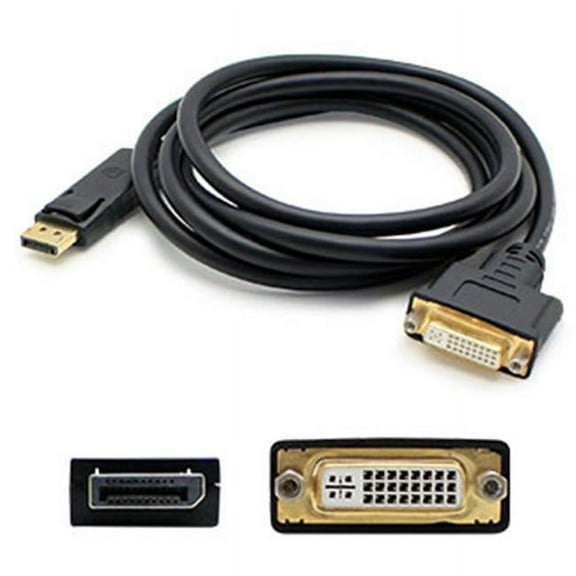 Add-onputer Peripherals, L  8 in. Displayport Male To Dvi-i 29 Pin Female Black Adapter Cable