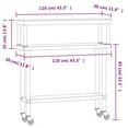 thumbnail image 4 of vidaXL Kitchen Work Table with Overshelf 110x30x120 cm Stainless Steel, 4 of 5