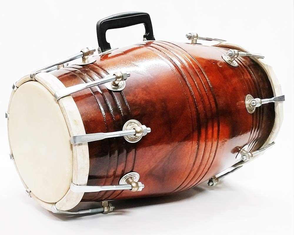 Wooden Dholak Folk 18 inches Indian Music Instrument