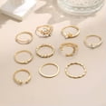 thumbnail image 2 of HOOUN 10PCS Gold Color Vintage Ring Creative Retro Joint Ring Pearl Zircon Finger R:yq-A16, 2 of 9