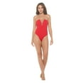 thumbnail image 4 of Women's Strapless Deep V-Neck Bodysuit, Sexy Body Suit, Trendy Spring Summer 2024(Red Small Size), 4 of 6