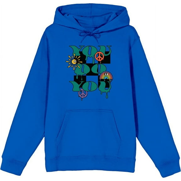 Positive Vibes You Do You Adult Blue Long Sleeve Hoodie-Medium
