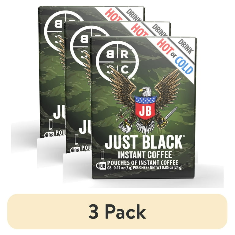 3 pack) Black Rifle Coffee Company Just Black Instant Coffee