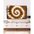 thumbnail image 3 of Outdoor TV Cover 70 to 75 Inch Weatherproof, Abstract Explosion Tie Dye Waterproof TV Screen Protector for Outside Decor with Zipper and Pocket 68"L x 42"H , Brown White, 3 of 7