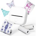 thumbnail image 1 of T Mini Sticker Printer Transparent Thermal Paper Portable Thermal Printer Inkless Printer Sticker Maker with Rolls Paper for Memo Travel Study Notes Office Festival Gifts Pink, 1 of 9