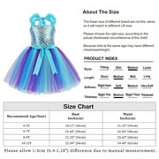 Jurebecia Girls Mermaid Princess Costume Halloween Dress for Christmas, Birthday with Accessories, Ages 4-5, Multicolor)