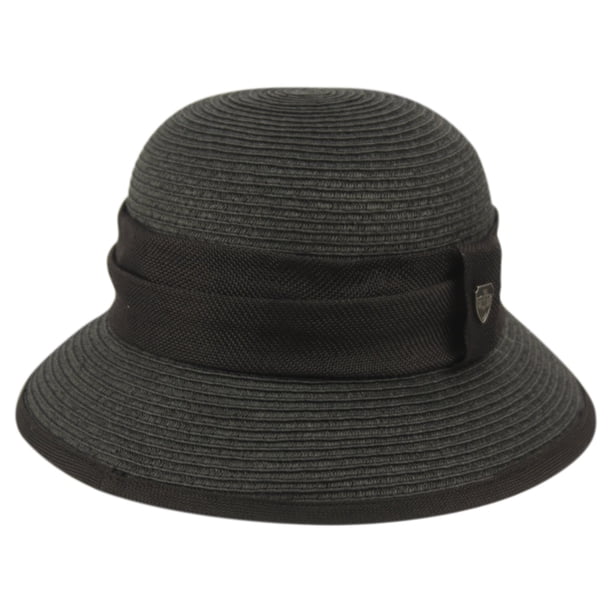 Sombrero Cloche Gatsby de Lino para Mujer con Banda de Encaje y Flor