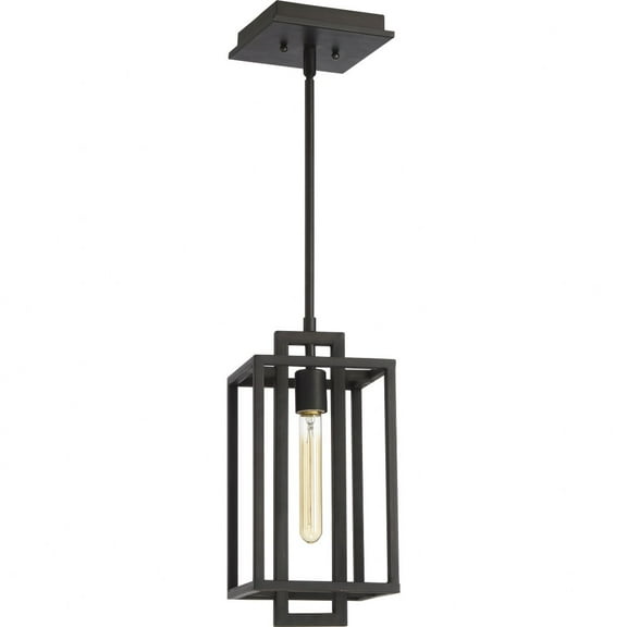 Cubic 60 Watt 1 Light Aged Bronze Brushed Finish Dining/Kitchen Island Geometric Cage Pendant, No Bulbs Included