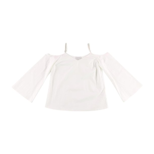 1.STATE Blusa tejida con hombros descubiertos para mujer, blanca, pequeña