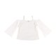 thumbnail image 1 of 1.STATE Blusa tejida con hombros descubiertos para mujer, blanca, pequeña, 1 of 2