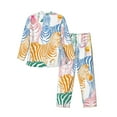 thumbnail image 2 of Bingfone Men'S Pajama Set 2 Piece Loungewear Pjs, Long Sleeve With Pajama Pants-Zebra Colourful, 2 of 9