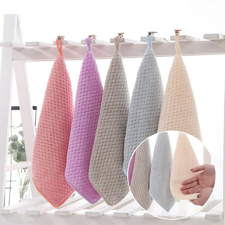 Hanging Hand Towels Hand Dry Towels for Kitchen Bathroom Set of 5 Super Absorbent Soft Small Hanging Towel Set with Hanging Loop Machine Washable Towel Fast Drying Walmart