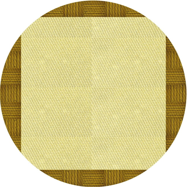 Ahgly Company Machine Washable Indoor Square Transitional Dark Golden Rod Brown Area Rugs, 3' Square