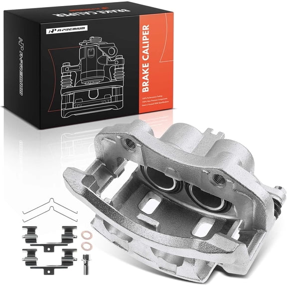 A-Premium Disc Brake Caliper Assembly with Bracket Compatible with Select Nissan Models - X-Trail 2002 2003 2004 2005 2006 - Front Right Passenger Side
