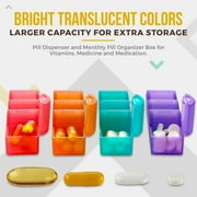 MEDca Monthly Pill Organizer - 32 Daily Cases, 4 Times a Day, Rainbow