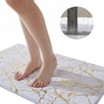 thumbnail image 6 of Marble Bathroom Rug Black and Gold Decor Bathroom Rugs Non Slip Bath Mat Super Absorbent Microfiber Plush Bathmat Machine Washable Floor Carpet for Tub, Shower, Bedroom 16"x24", 6 of 6