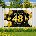 thumbnail image 7 of Glamorous Gold and White Balloon Themed Happy 48 Birthday Banner Party Decoration Background Backdrop for Birthday Celebrations Photography Props and Event Decorations, 7 of 7