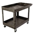 thumbnail image 6 of 25.78 in. x 45.25 in. x 33.25 in. 500 lbs. Capacity 2 Shelves Plastic Heavy-Duty Utility Cart with Lipped Shelves - Black, 6 of 9
