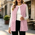 thumbnail image 2 of Lcziwo Women Fuzzy Textured Vest Sleeveless Solid Open Front Cardigan Fleece Plush Cozy Soft Jackets with Pockets Pink,M, 2 of 9