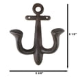 thumbnail image 2 of Cast Iron Rustic Sailor Nautical Marine Sea Ship Anchor 2 Pegs Double Wall Hook, 2 of 9