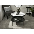 thumbnail image 6 of Kate and Laurel Nira Modern Metal Coffee Table, 26 Inch Diameter, White and Black, Round Coffee Table, 6 of 7