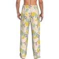 thumbnail image 3 of Uemuo Lemon Leaves Pattern Men's Wide Leg Palazzo Lounge Pants with Pockets Light Weight Loose Comfy Casual Pajama Pants-Large, 3 of 9