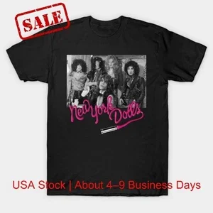 Retro Style New York Dolls Short Sleeve Black Cotton Unisex T-Shirt