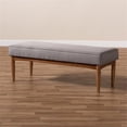 thumbnail image 6 of Bowery Hill Modern Fabric Upholstered Wood Dining Bench in Gray, 6 of 7