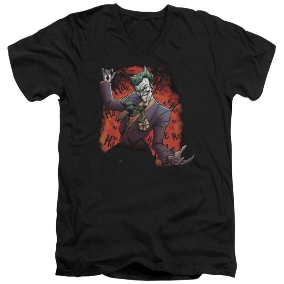 Batman - Jokers Ave - Slim Fit V Neck Shirt - Small