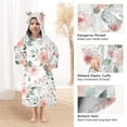 thumbnail image 4 of Dailycode Wearable Blanket Hoodie Oversized Sherpa Flannel Blankets with Pocket for 3-14 Year Old Soft Pink Watercolor Floral, 4 of 7