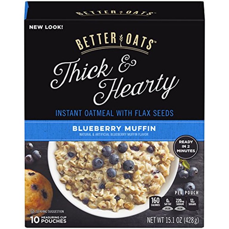 Better Oats Instant Oatmeal with Flax Seeds Blueberry Muffin