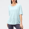 thumbnail image 2 of Hvobtty T-Shirt à Col Rond Décontracté à Manches Courtes pour Femmes, Blouse à Col Rond à Manches Courtes Respirante pour la Course, le Yoga et le Sport pour Femmes, 2 of 4