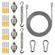 thumbnail image 1 of Kit de hardware para PC de montaje de toldo de vela de sombra cuadrada y rectangular, cuerda de alambre de 48 pies (12 pies x 4), 1 of 5