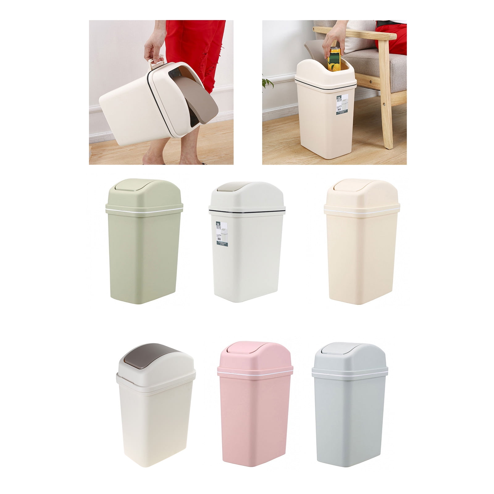 Sealed Top Garbage Bin Large Capacity Trash Can With Easy Swing Lid, for Home and Office Waste Management