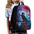 thumbnail image 3 of HUIACONG Galaxy Wolf Print School Backpack for Boys Girls Ages 6-18 Large Capacity Ergonomic Breathable Padded Shoulder Straps Bookbag for Elementary Middle High School Back to School Daily Use, 3 of 6